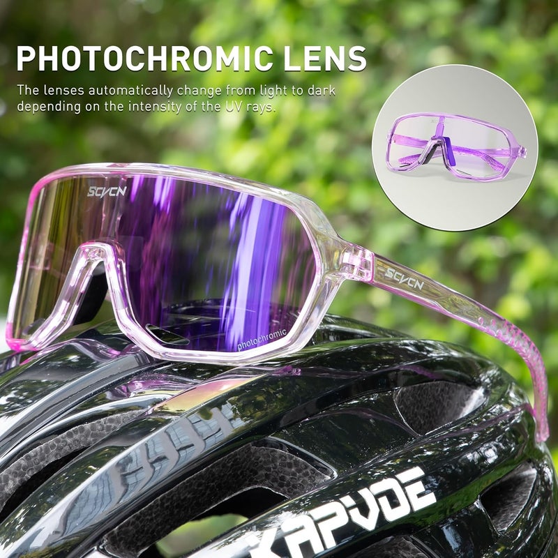 SCVCN Photochromic Cycling Glasses Men Women Clear Sports Sunglasses UV400 Protection for Cycling Running mtb DZ-S63 - Image 3